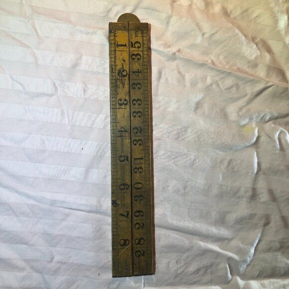 Rabone Boxwood Brass Folding Ruler Rule 3 Ft - Picture 1 of 4